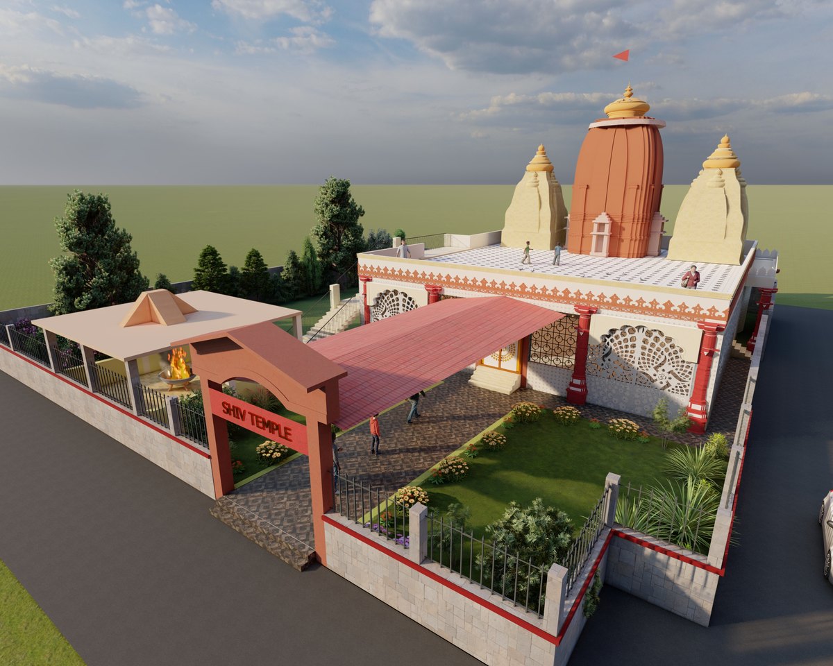 Shiv Mandir — front three-quarter elevation