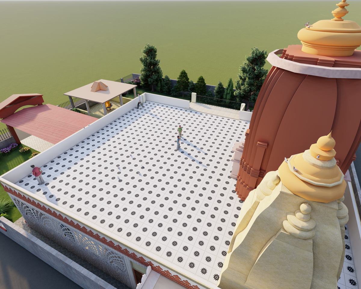 Shiv Mandir — shikhara roof detail