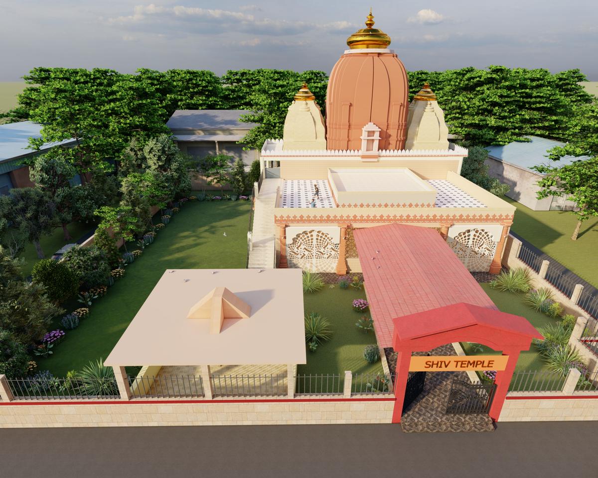 Shiv Mandir — side view across the compound