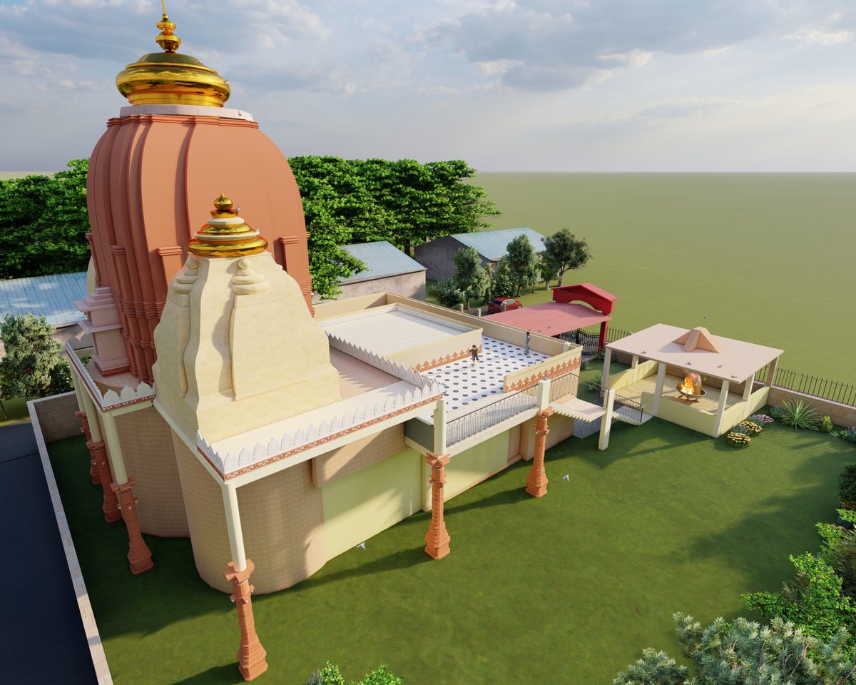 Shiv Mandir — shikhara with side wings