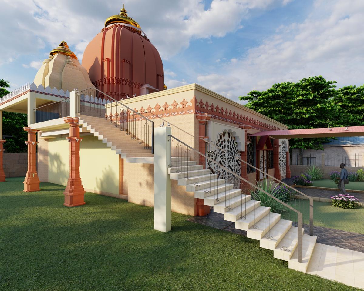 Shiv Mandir — side view with stairs