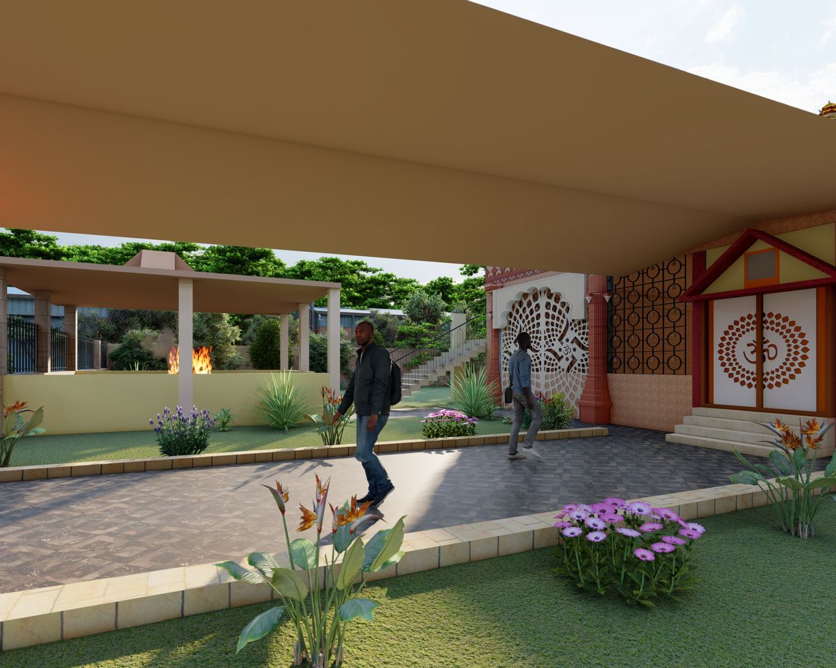 Shiv Mandir — covered entrance walkway