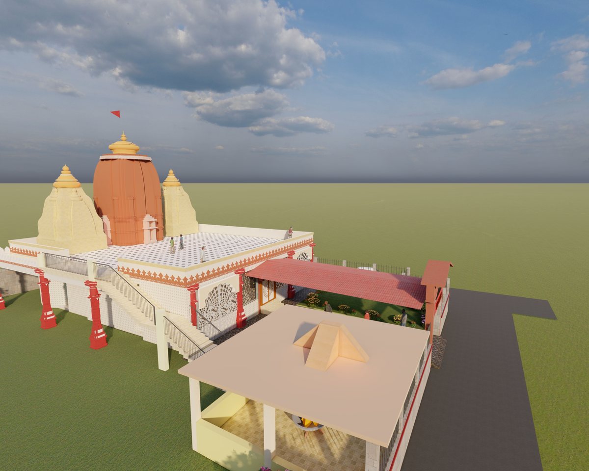 Shiv Mandir — three-quarter view of the temple