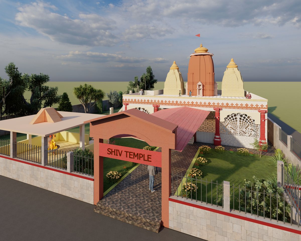 Shiv Mandir — aerial view of the complex